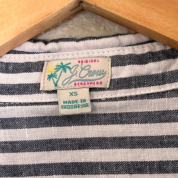 J. Crew | Like new Classic-fit beach shirt in striped linen-cotton blend size XS - Picture 3 of 15